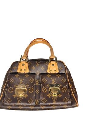 Louis Vuitton Manhattan Top Handle Bag PM Brown Canvas